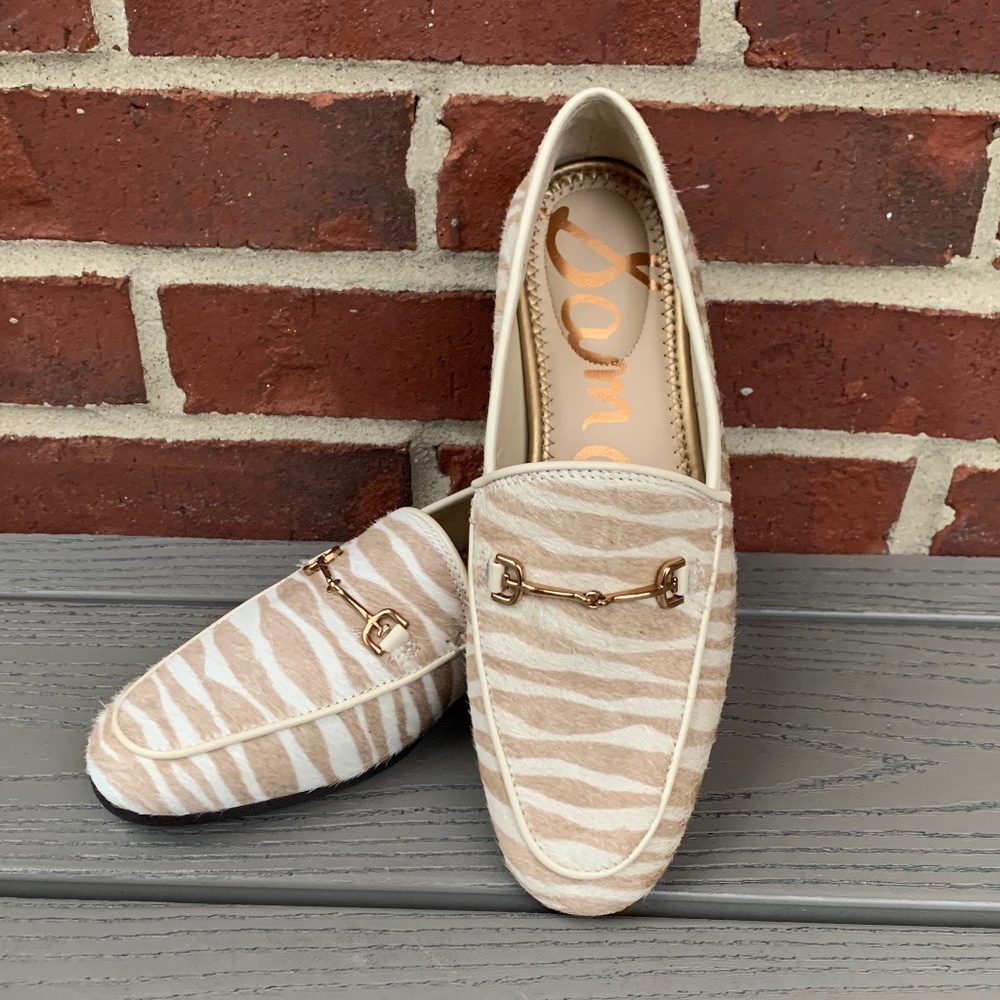 Sam Edelman Loraine Loafer Taupe Zebra Animal Print